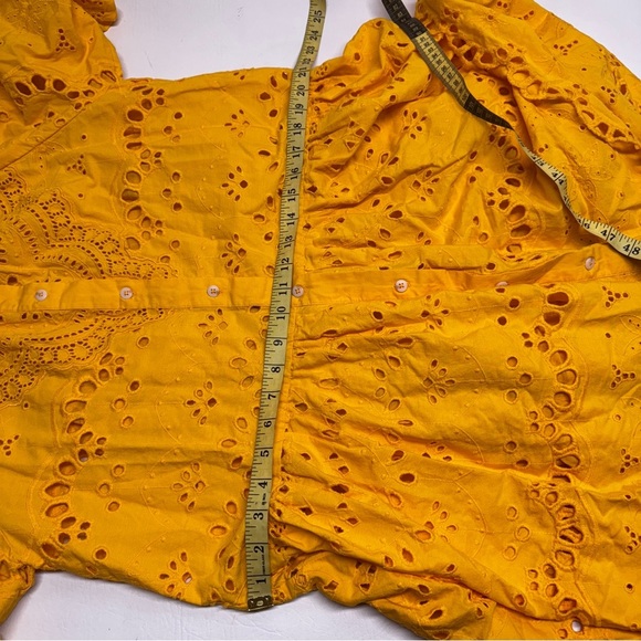Anthropologie Tallulah Yellow Eyelet Dress size Large - Picture 12 of 12